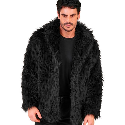 Cappotto di pelliccia in peluche nero