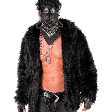 Cappotto di pelliccia in peluche nero