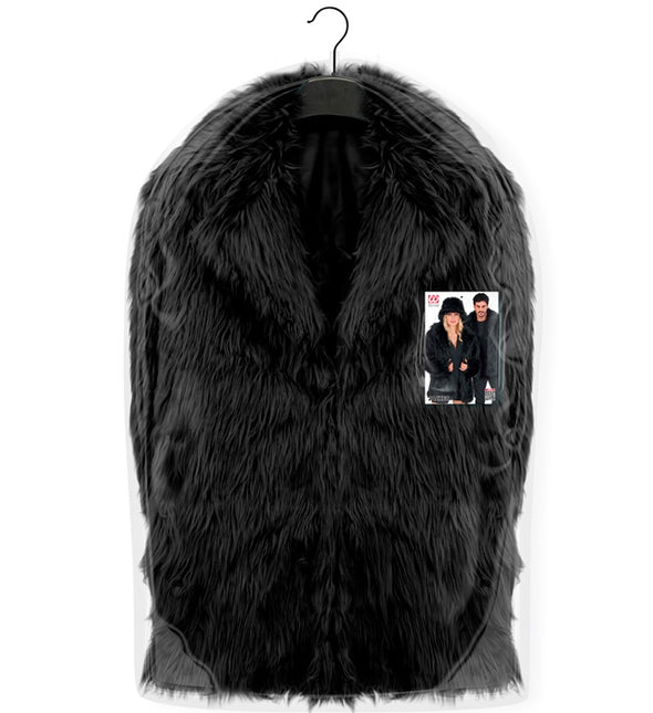 Cappotto di pelliccia in peluche nero