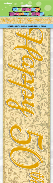 Striscione Buon Anniversario Oro 50Th 3,65m
