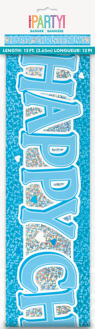 Striscione blu a forma di prisma per il battesimo, 12 piedi