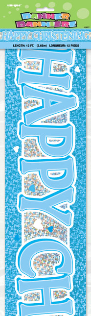 Striscione blu a forma di prisma per il battesimo, 12 piedi