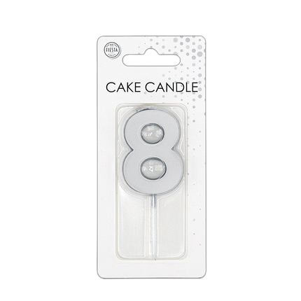 8 candela argento metallizzato 4,5 cm