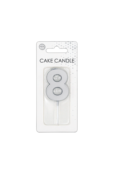 8 candela argento metallizzato 4,5 cm