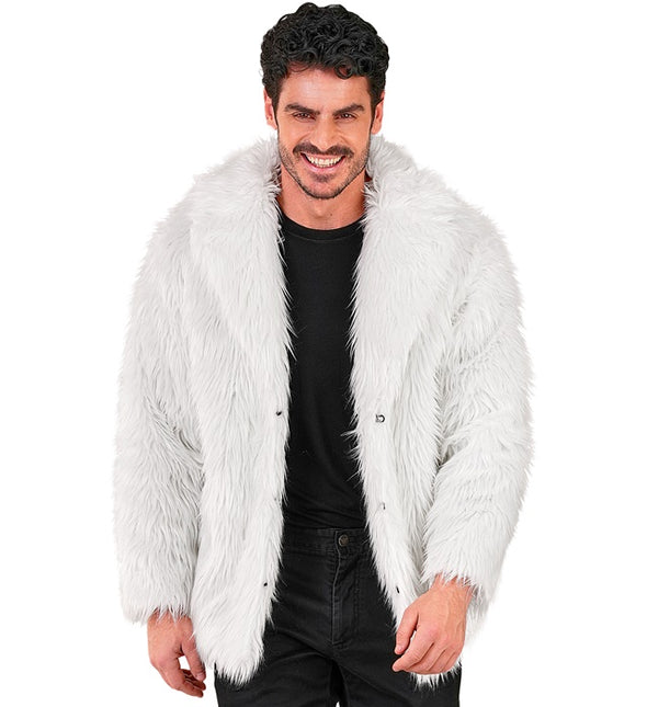 Cappotto di pelliccia in peluche bianco