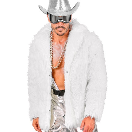 Cappotto di pelliccia in peluche bianco