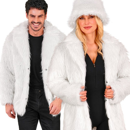 Cappotto di pelliccia in peluche bianco