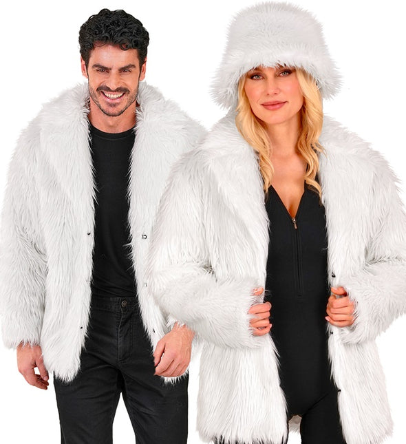Cappotto di pelliccia in peluche bianco