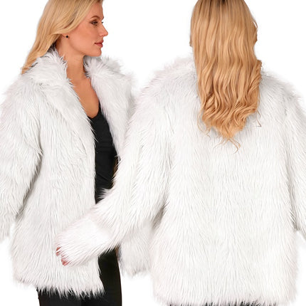 Cappotto di pelliccia in peluche bianco