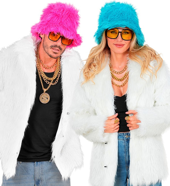 Cappotto di pelliccia in peluche bianco