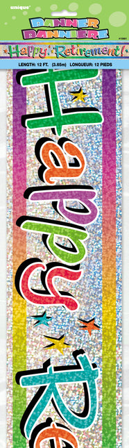 Striscione con prisma Happy Retirement, 12 ft