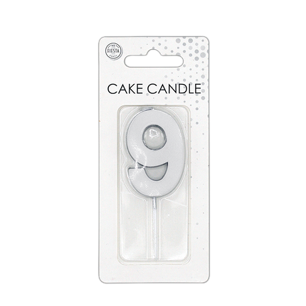 9 Candela argento metallizzato 4,5 cm