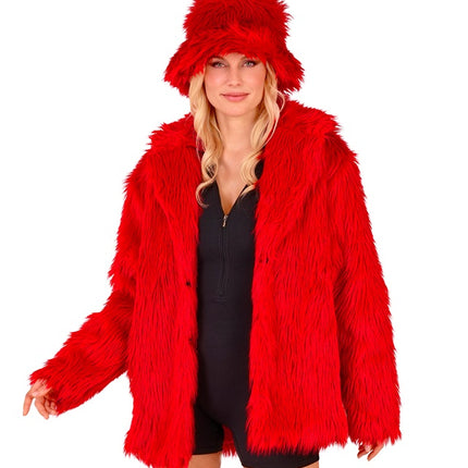 Cappotto di pelliccia Plush Red