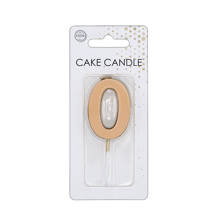 Candela "0 anni" in oro rosa metallizzato, 4,5 cm
