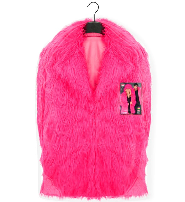 Cappotto di pelliccia Plush Rosa Neon
