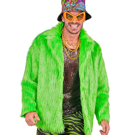 Pelliccia di peluche verde neon