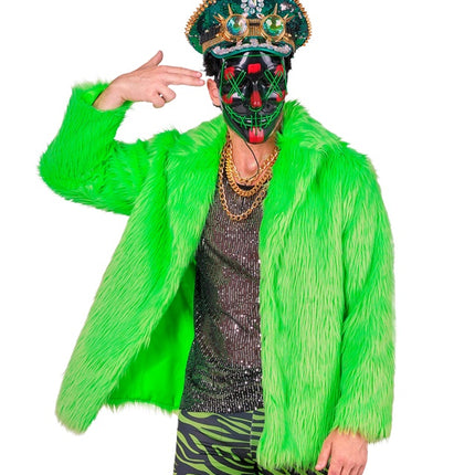 Pelliccia di peluche verde neon