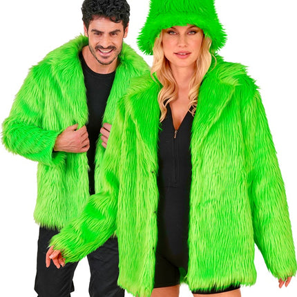 Pelliccia di peluche verde neon