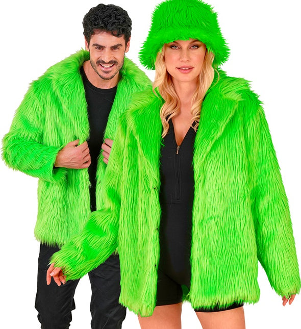 Pelliccia di peluche verde neon