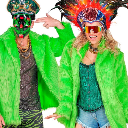 Pelliccia di peluche verde neon