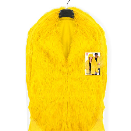 Cappotto di pelliccia in peluche giallo