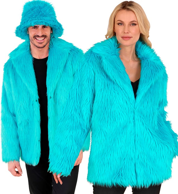 Cappotto di pelliccia Plush Turchese