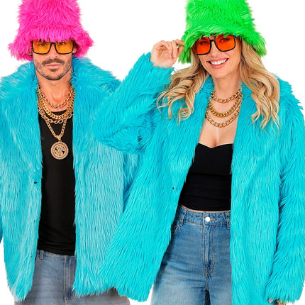 Cappotto di pelliccia Plush Turchese