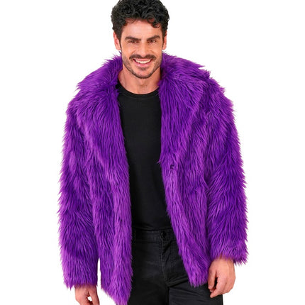 Cappotto di pelliccia in peluche viola