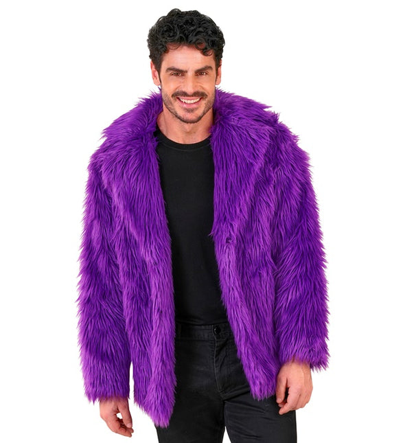 Cappotto di pelliccia in peluche viola