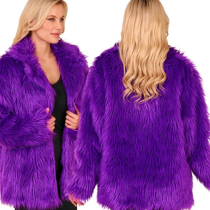 Cappotto di pelliccia in peluche viola