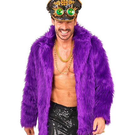 Cappotto di pelliccia in peluche viola