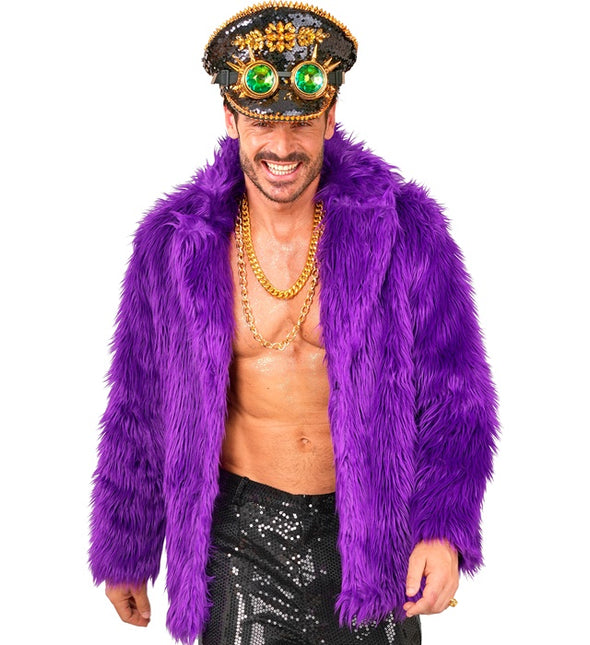 Cappotto di pelliccia in peluche viola