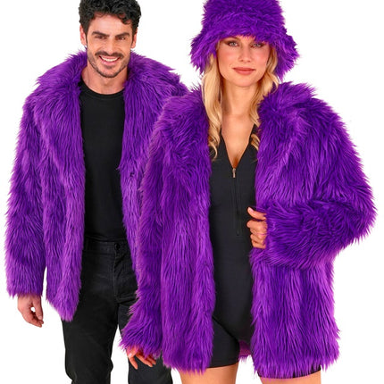 Cappotto di pelliccia in peluche viola