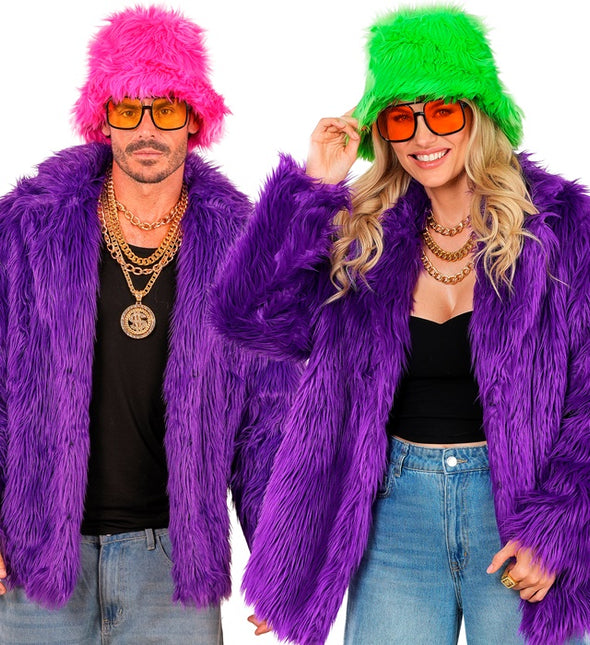 Cappotto di pelliccia in peluche viola