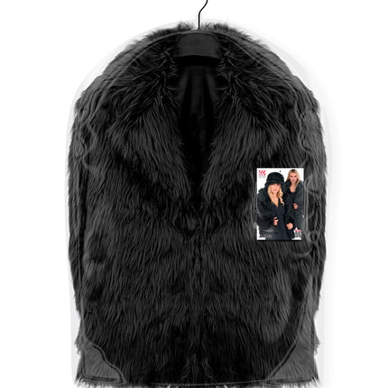 Cappotto di pelliccia in peluche da donna nero