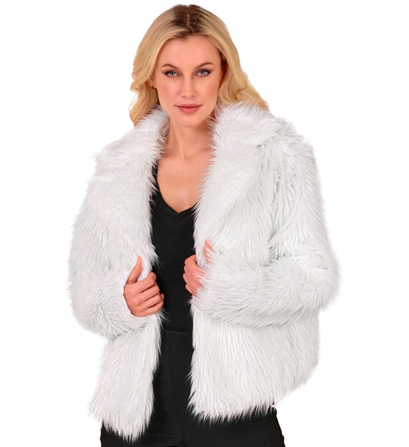 Cappotto di pelliccia da donna Plush White
