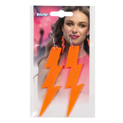 Coppia di orecchini Flash arancione neon UV