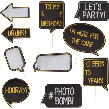 Oggetti di scena per Photobooth di compleanno 10 pezzi