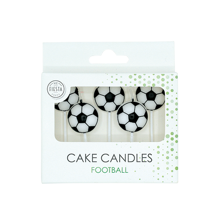 Candele a tema calcio 4 cm, 5 pezzi