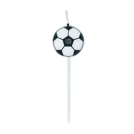 Candele a tema calcio 4 cm, 5 pezzi