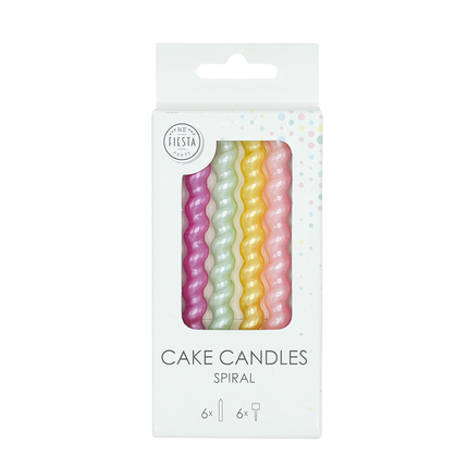 Candele colorate a spirale, 8 cm, 6 pezzi