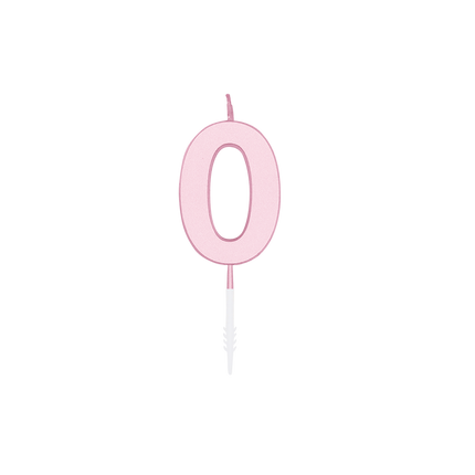 Candela "0 anni" rosa pastello 4,5 cm