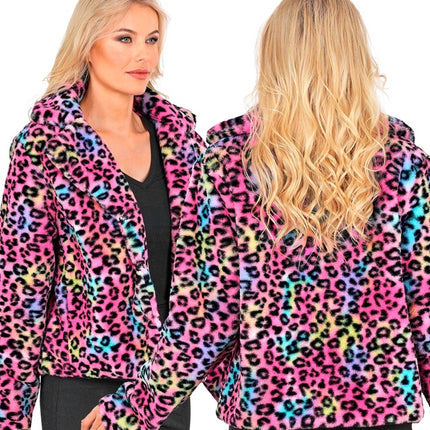 Cappotto di pelliccia Ladies Plush Leopard Multi