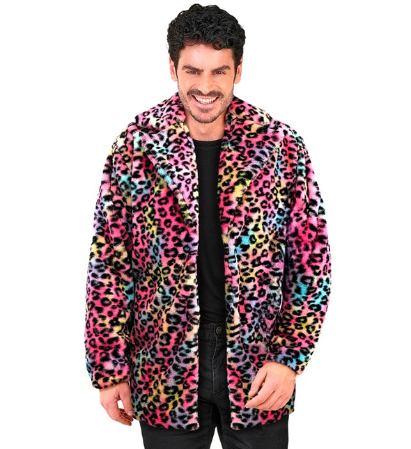 Cappotto di pelliccia Plush Multi Leopard