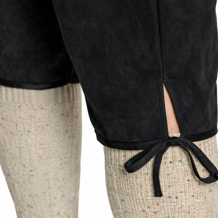 Pantaloni in pelle per l'Oktoberfest, neri, lunghi
