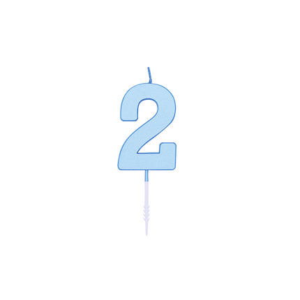 Candela da 2 anni, blu pastello, 4,5 cm