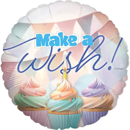 Palloncino ad elio per compleanno "Make A Wish" vuoto