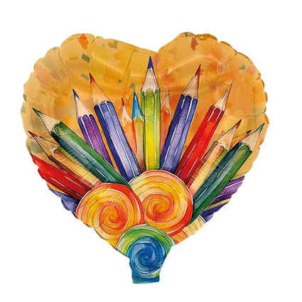 Back To School - Palloncino ad elio a forma di matita (vuoto) 45 cm