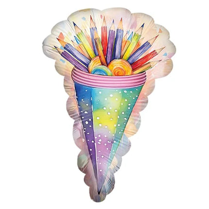 Back To School - Palloncino ad elio a forma di matita, vuoto, 70 cm