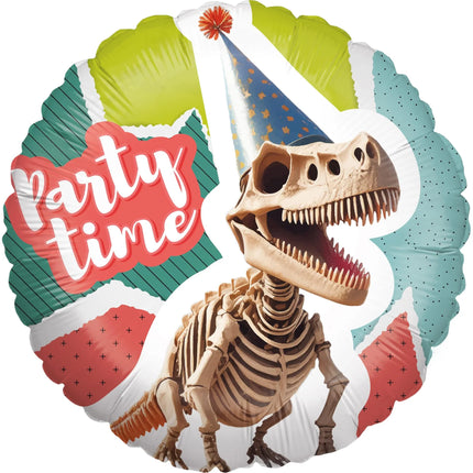 Palloncino a elio a forma di dinosauro colorato "Let's Party" vuoto, 45 cm